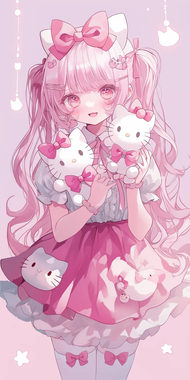 hello kitty cute wallpaper kitty, kawaii, hearts, pink, tomori