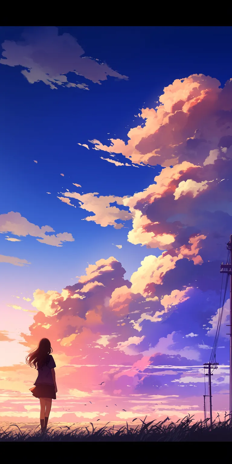 1920 x 1080 anime wallpaper sky, flcl, sunset, lockscreen, ghibli