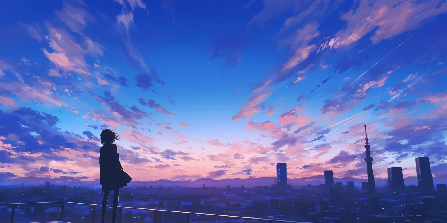 anime wallpaper for iphone ciel, sunset, sky, 3440x1440, flcl