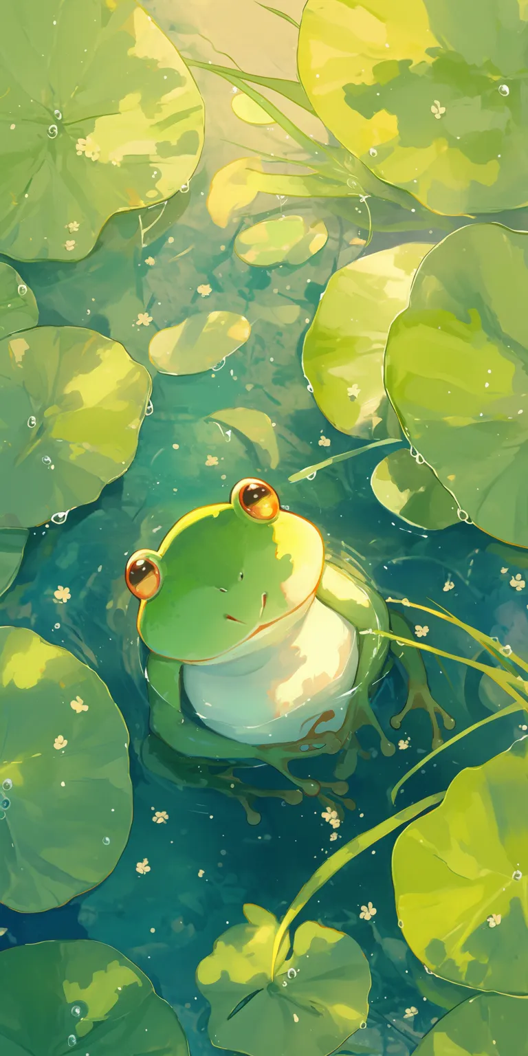cute frog background frog, evergarden, peaceful, ghibli, ponyo