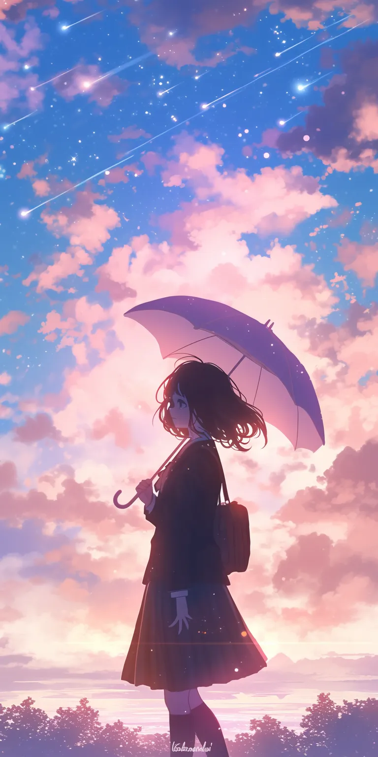 sad anime wallpaper sky, ciel, haru, rain, touka