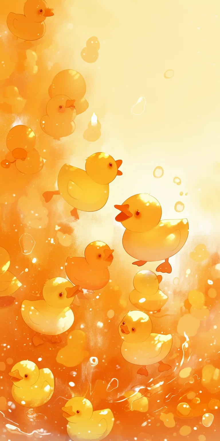 cute duck wallpaper duck, yellow, wall, orange, background