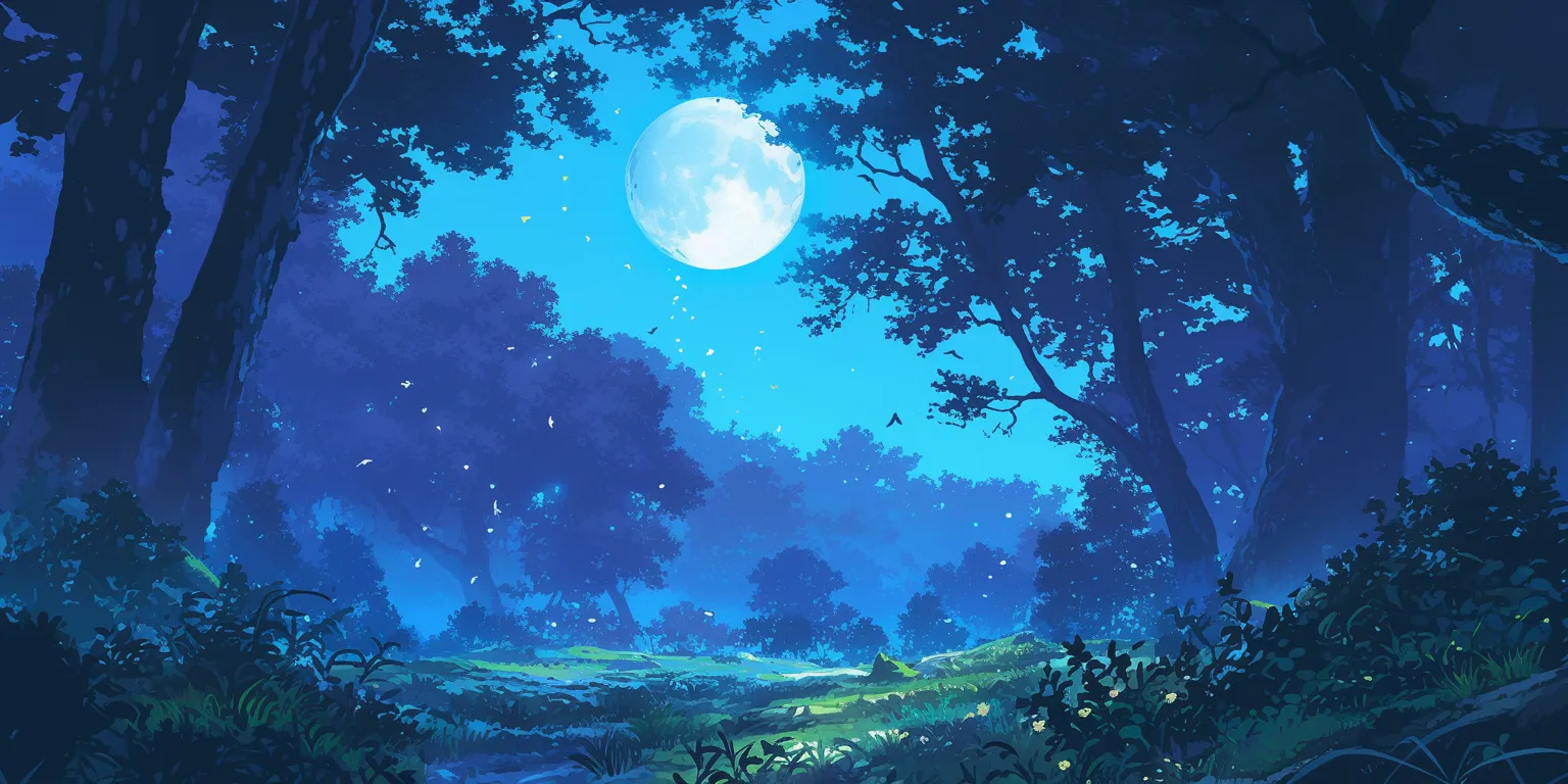 anime forest background ghibli, mushishi, yuujinchou, moon, kamisama