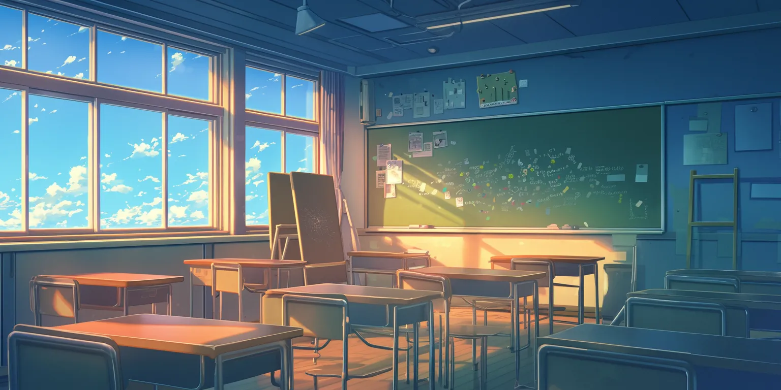 anime classroom background classroom, backgrounds, teacher, lofi, erased