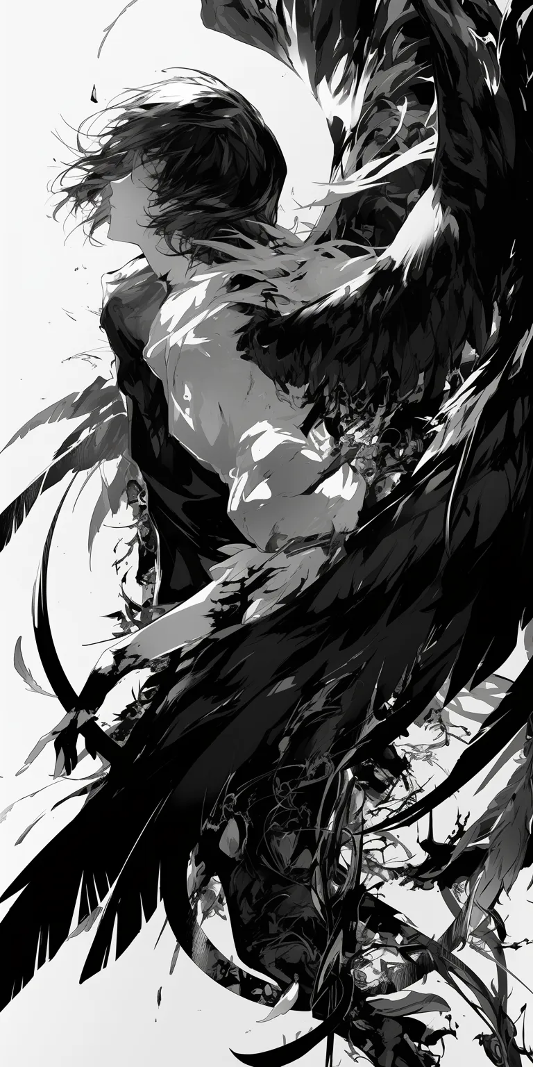 anime black and white wallpaper albedo, kaneki, kuromi, ryuk, garou