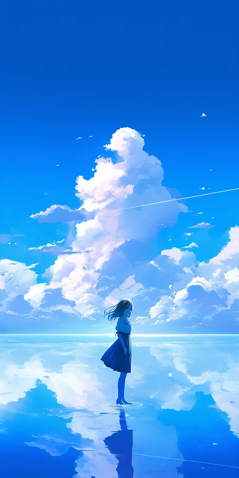 anime desktop wallpaper 4k sky, ocean, ciel, ghibli, aqua