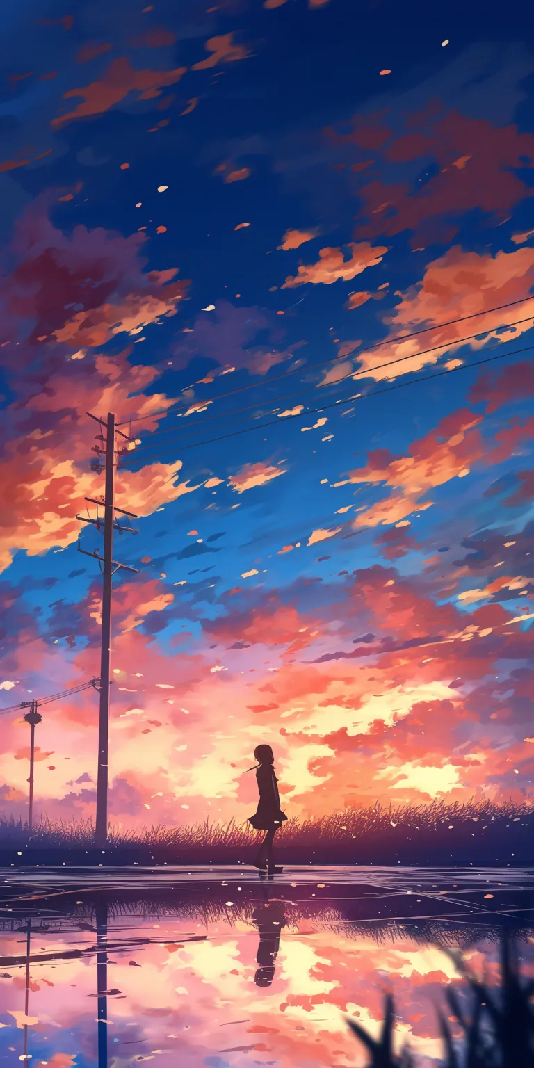 chill anime wallpaper flcl, sky, sunset, champloo, ciel