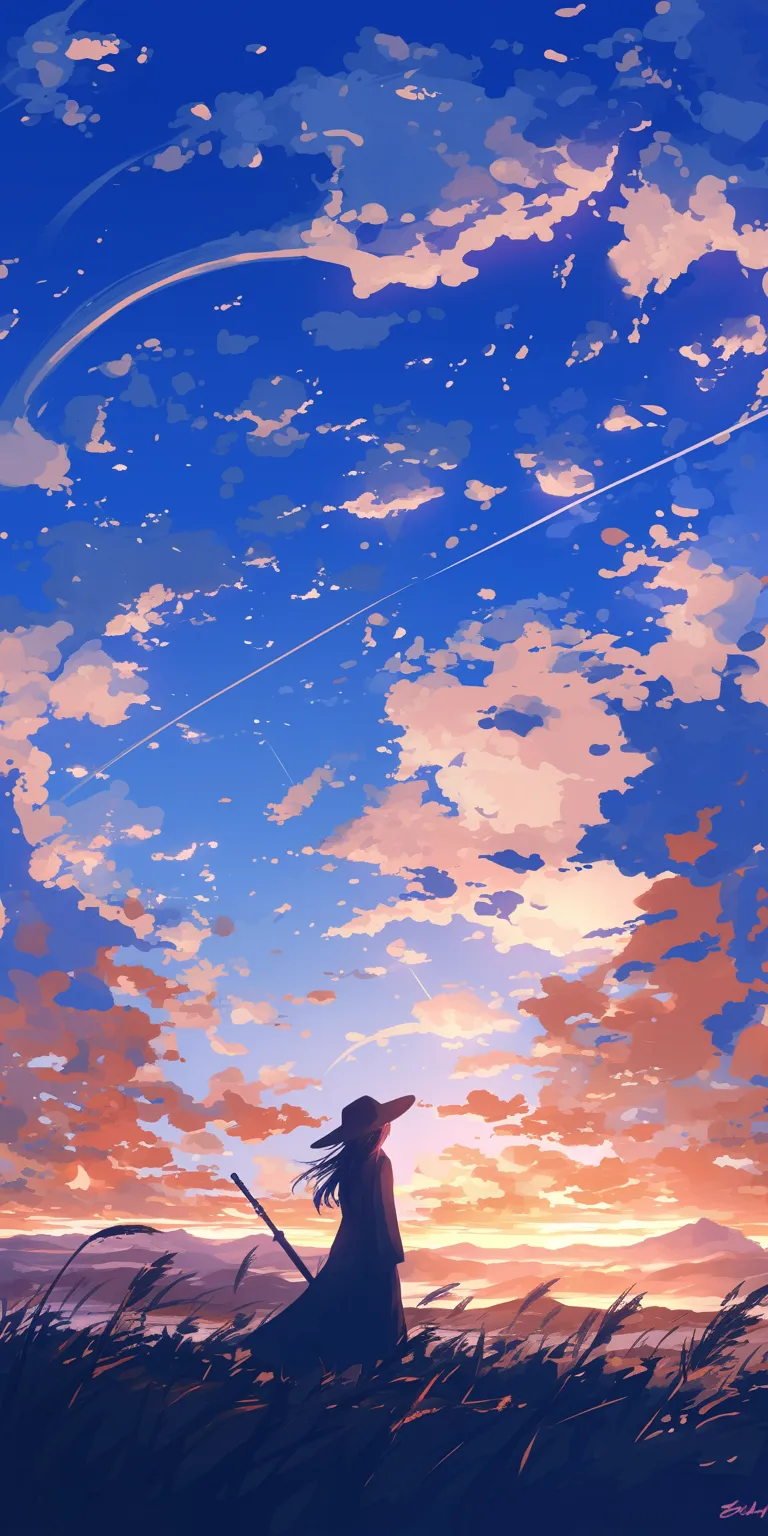 best anime wallpapers sky, lockscreen, ciel, sunset, yuujinchou