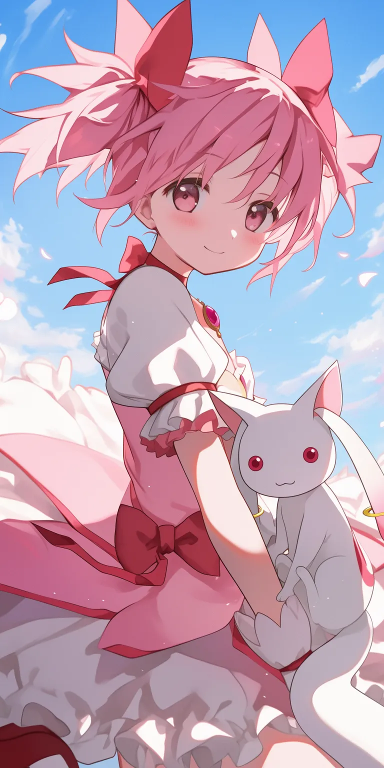 madoka wallpaper madoka, sakura, hiro, flcl, ruby