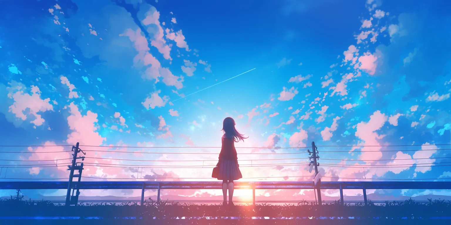 cool backgrounds anime sky, mirai, tomori, nishimiya, ciel