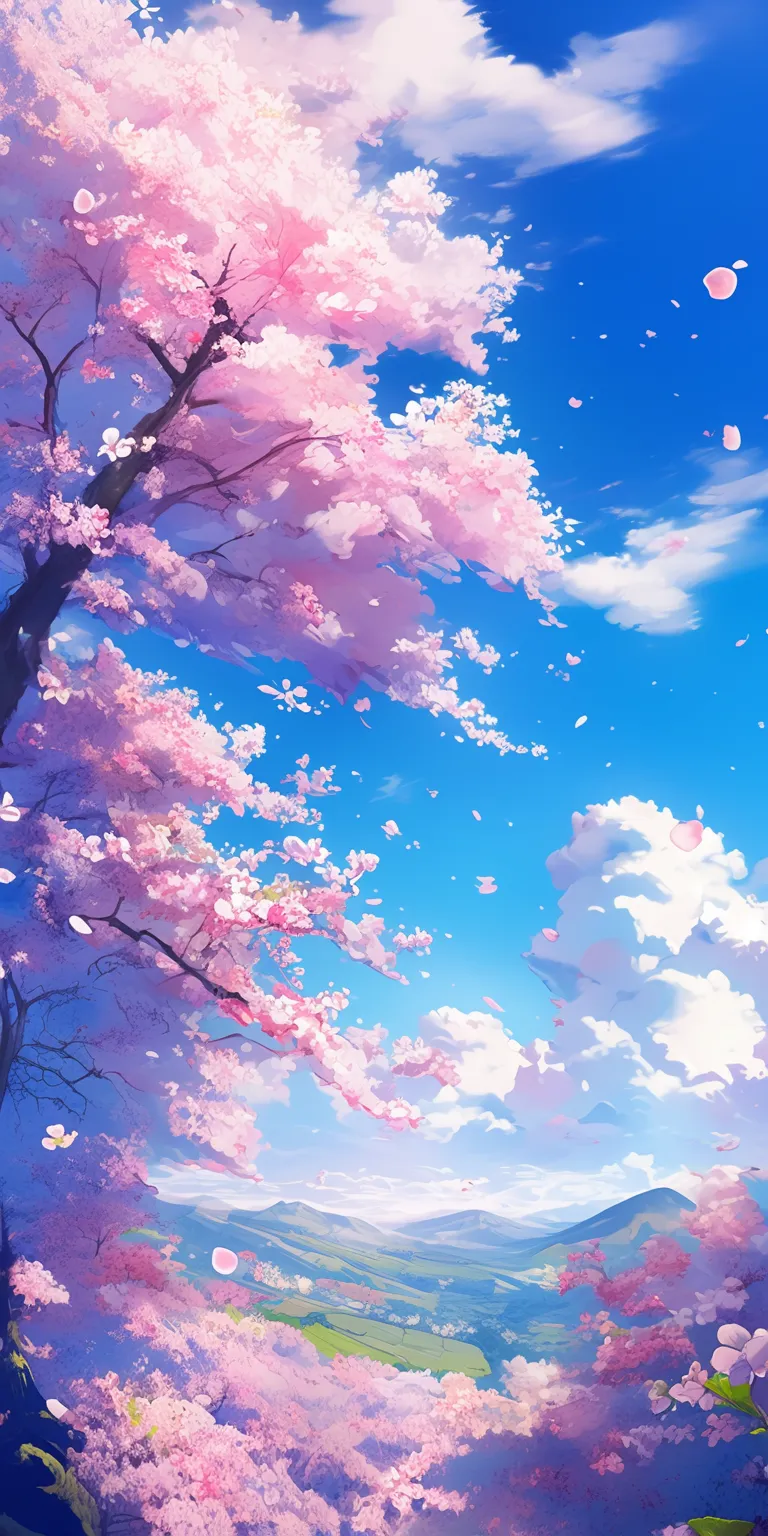 cherry blossom anime wallpaper sakura, sky, 2560x1440, 1920x1080