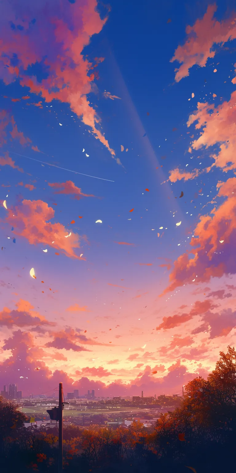 beautiful anime wallpaper sky, lockscreen, sunset, yuujinchou, ciel