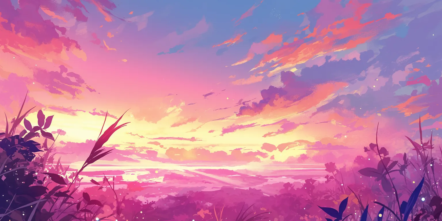 aesthetic anime background sunset, 3440x1440, 2560x1440, backgrounds