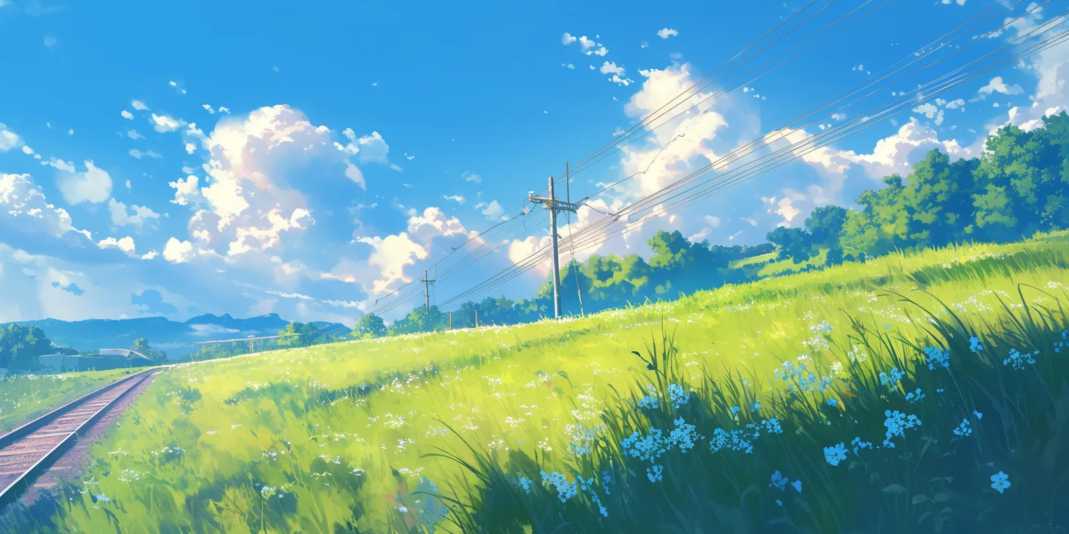 anime scenery wallpaper field, 2560x1440, 3440x1440, scenery, 1920x1080