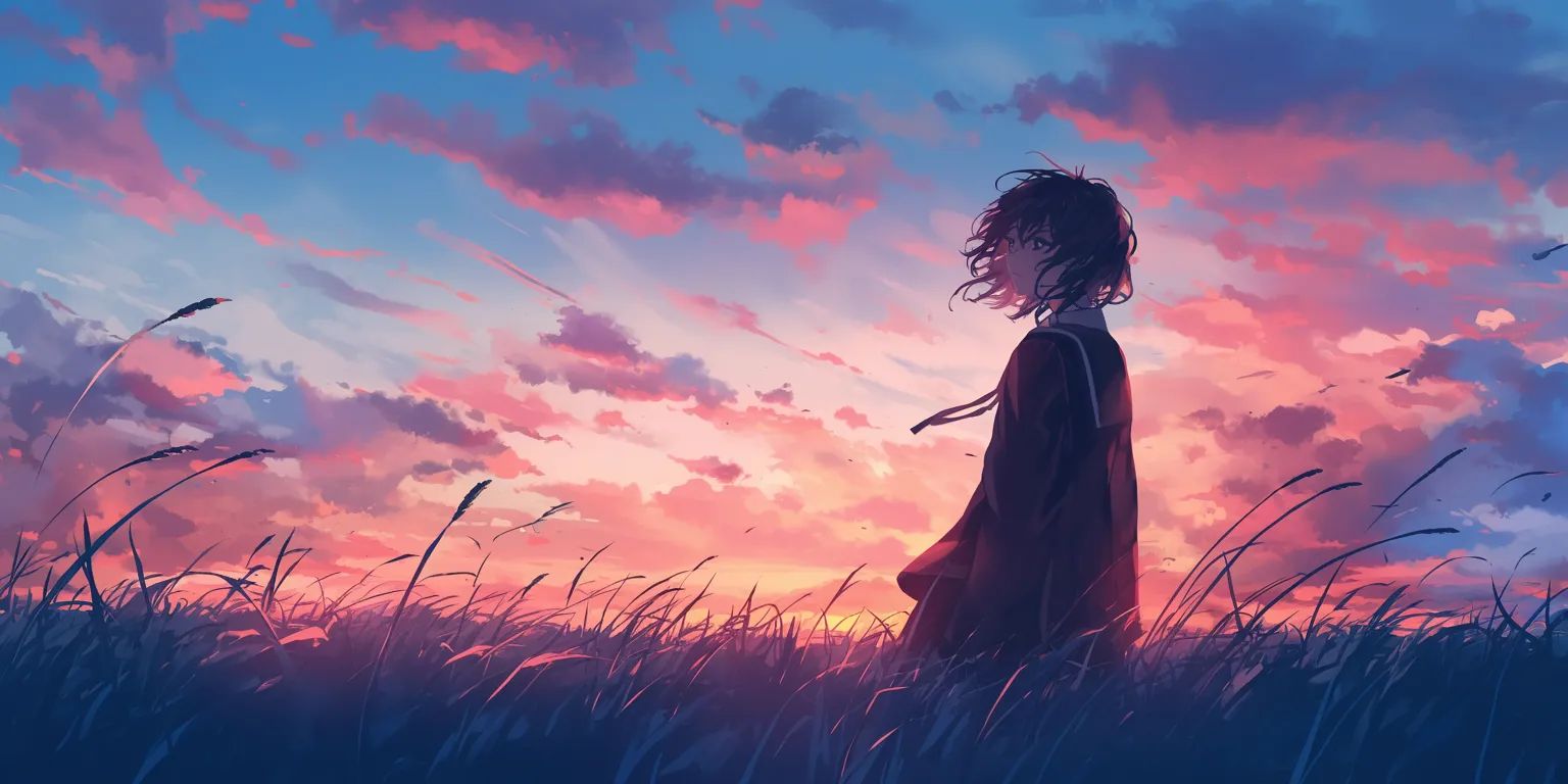 anime picture wallpaper sunset, ghibli, touka, 2560x1440, 1920x1080
