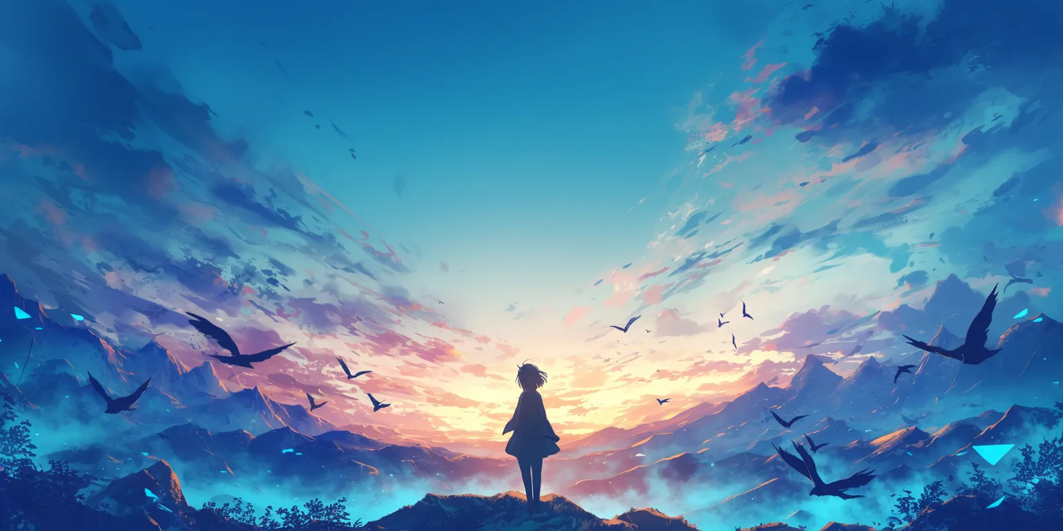 wallpaper anime mobile ghibli, sky, haru, mirai, lockscreen