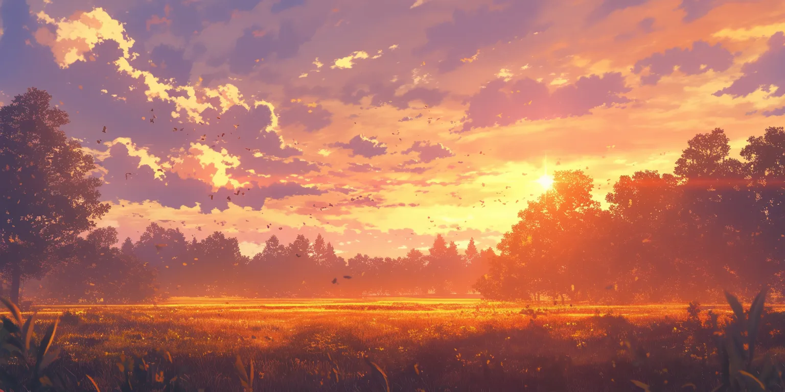 anime forest background mushishi, evergarden, yuujinchou, sunset, 3440x1440