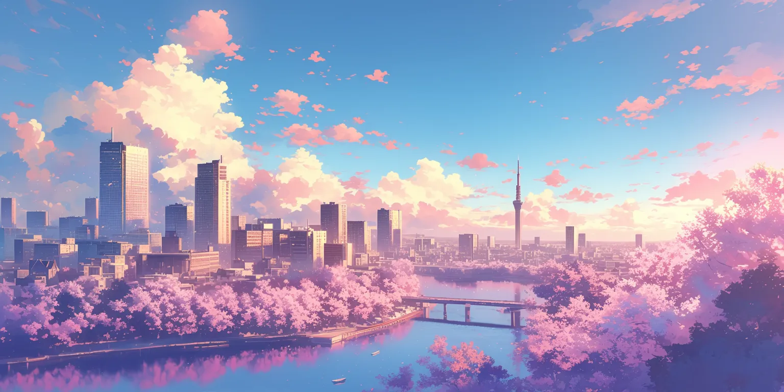 pink anime background sakura, 3440x1440, tokyo, 2560x1440, scenery
