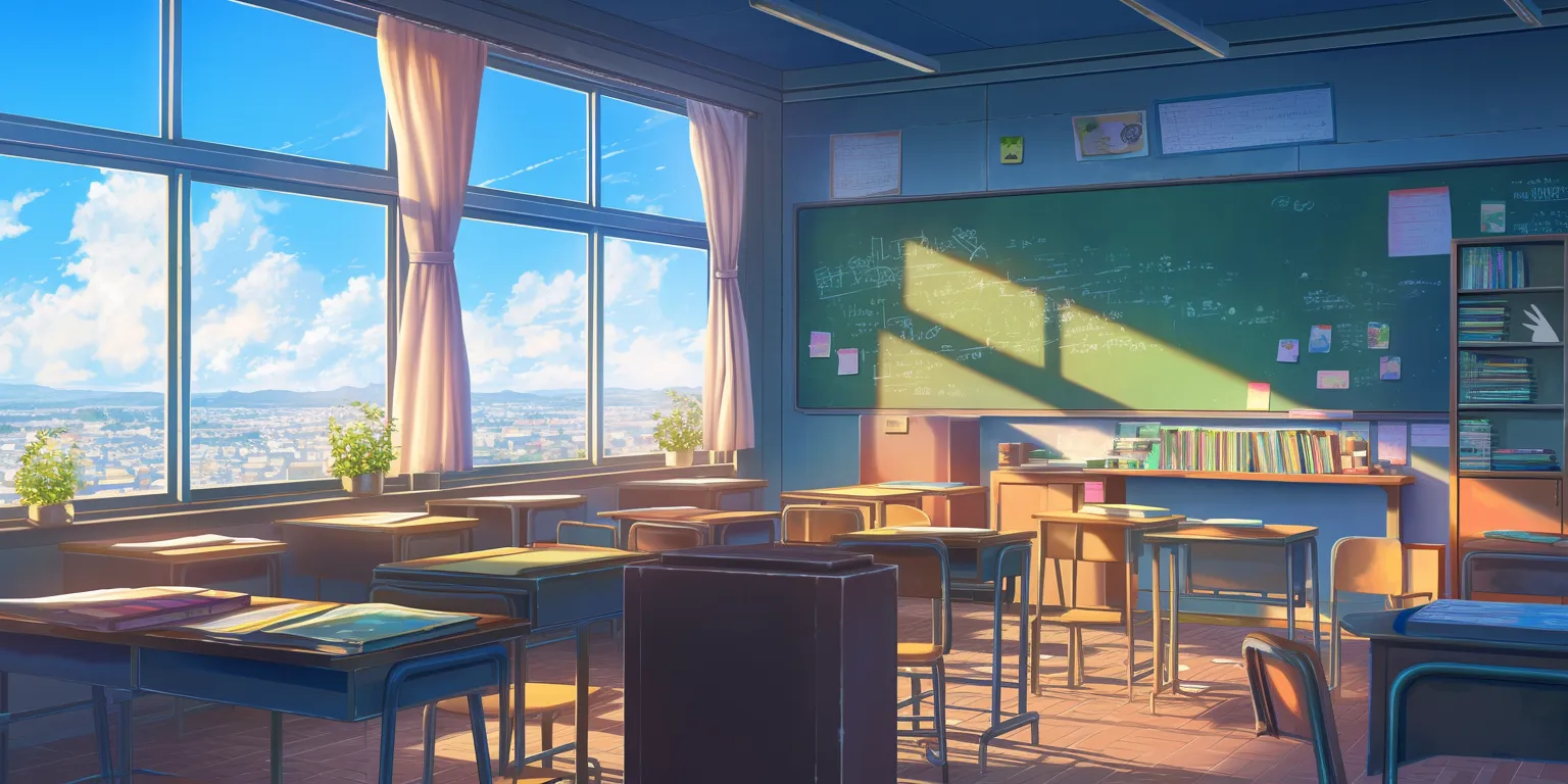 anime classroom background classroom, backgrounds, teacher, erased, study