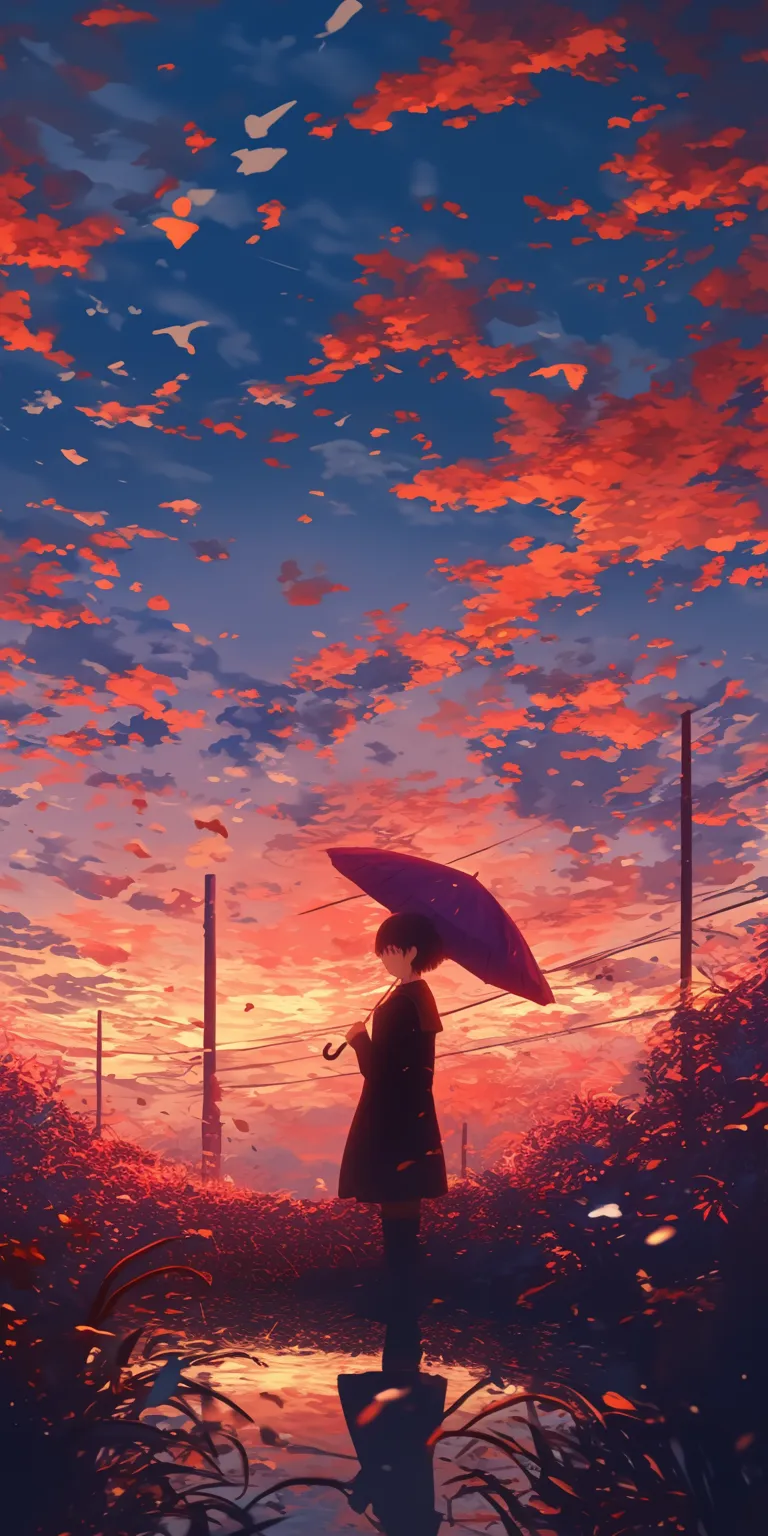 anime desktop wallpaper ghibli, haru, sunset, sky, touka