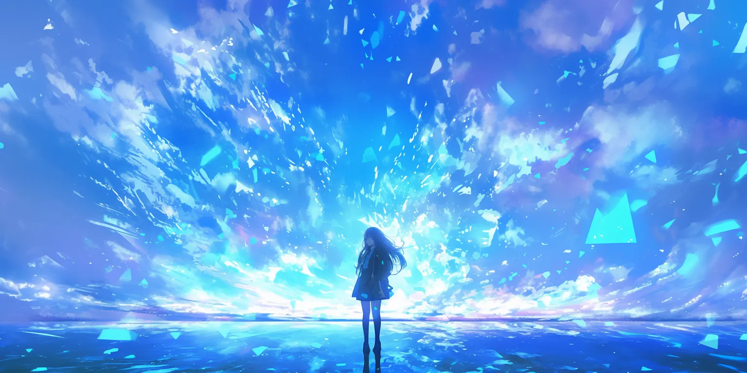 ultra hd anime wallpaper 4k sky, ocean, nishimiya, aqua, mirai