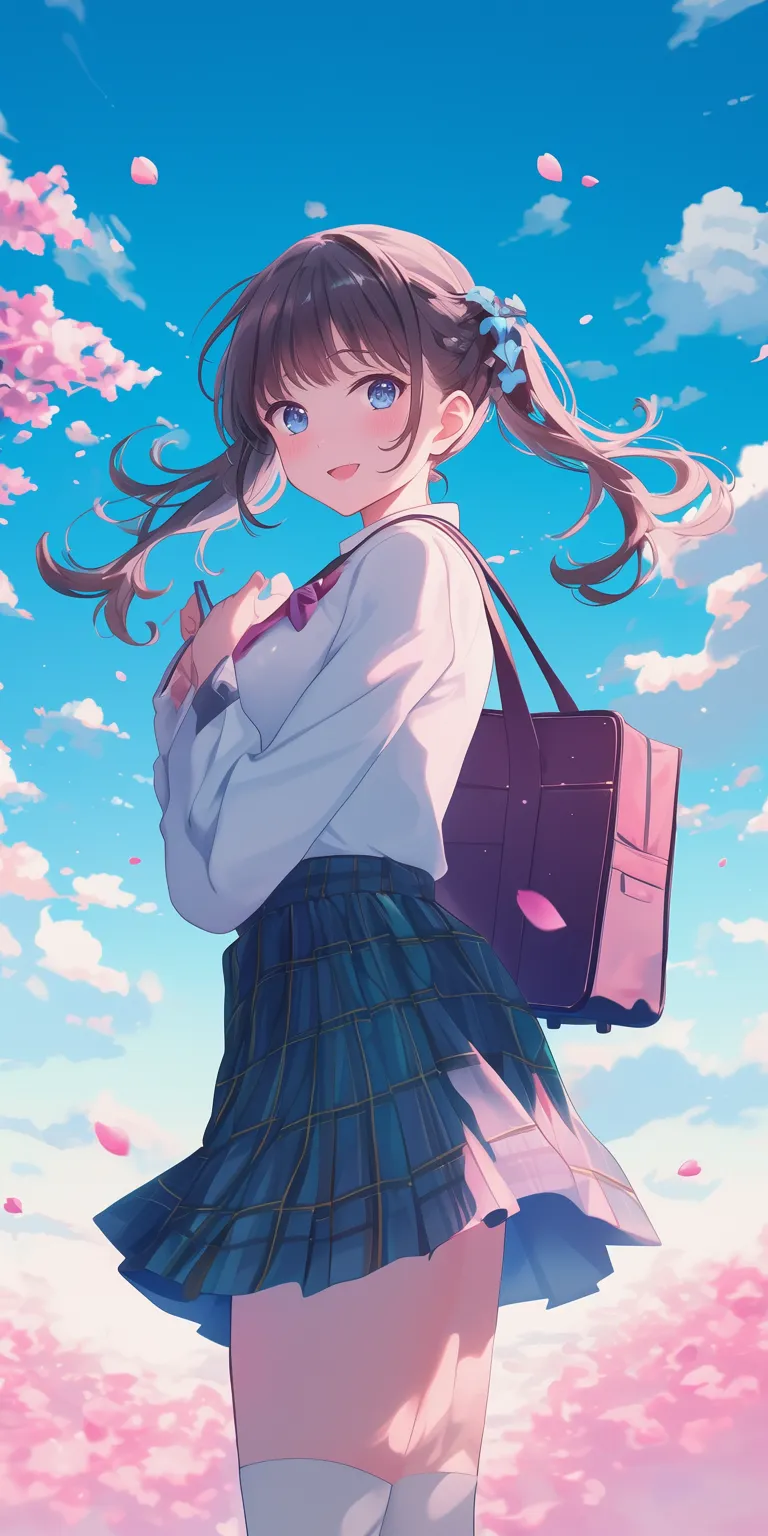kawaii anime wallpaper sky, sakura, haru, nishimiya, hajime