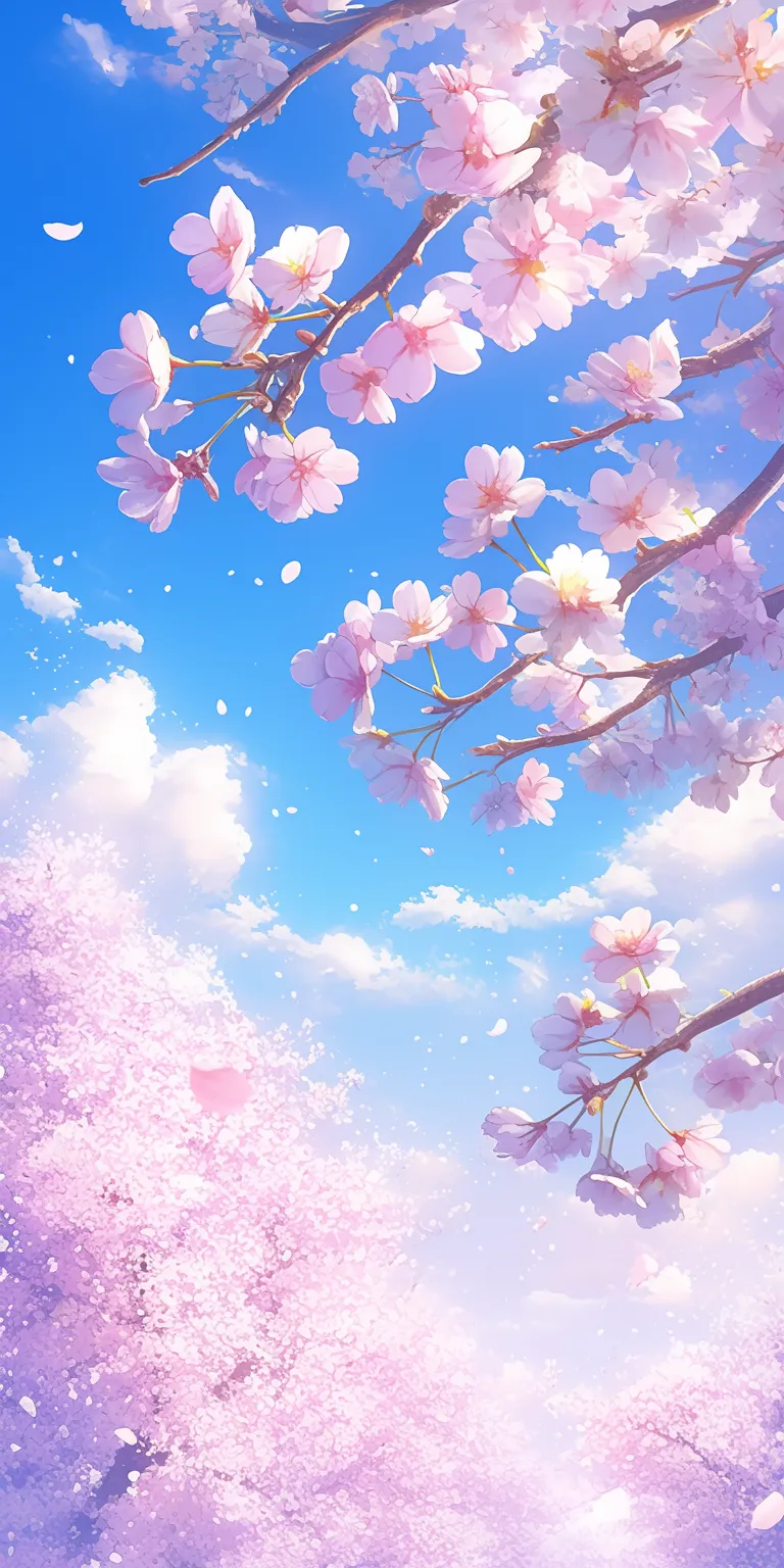 anime cherry blossom wallpaper sakura, blossom, wall, background, wallpapers