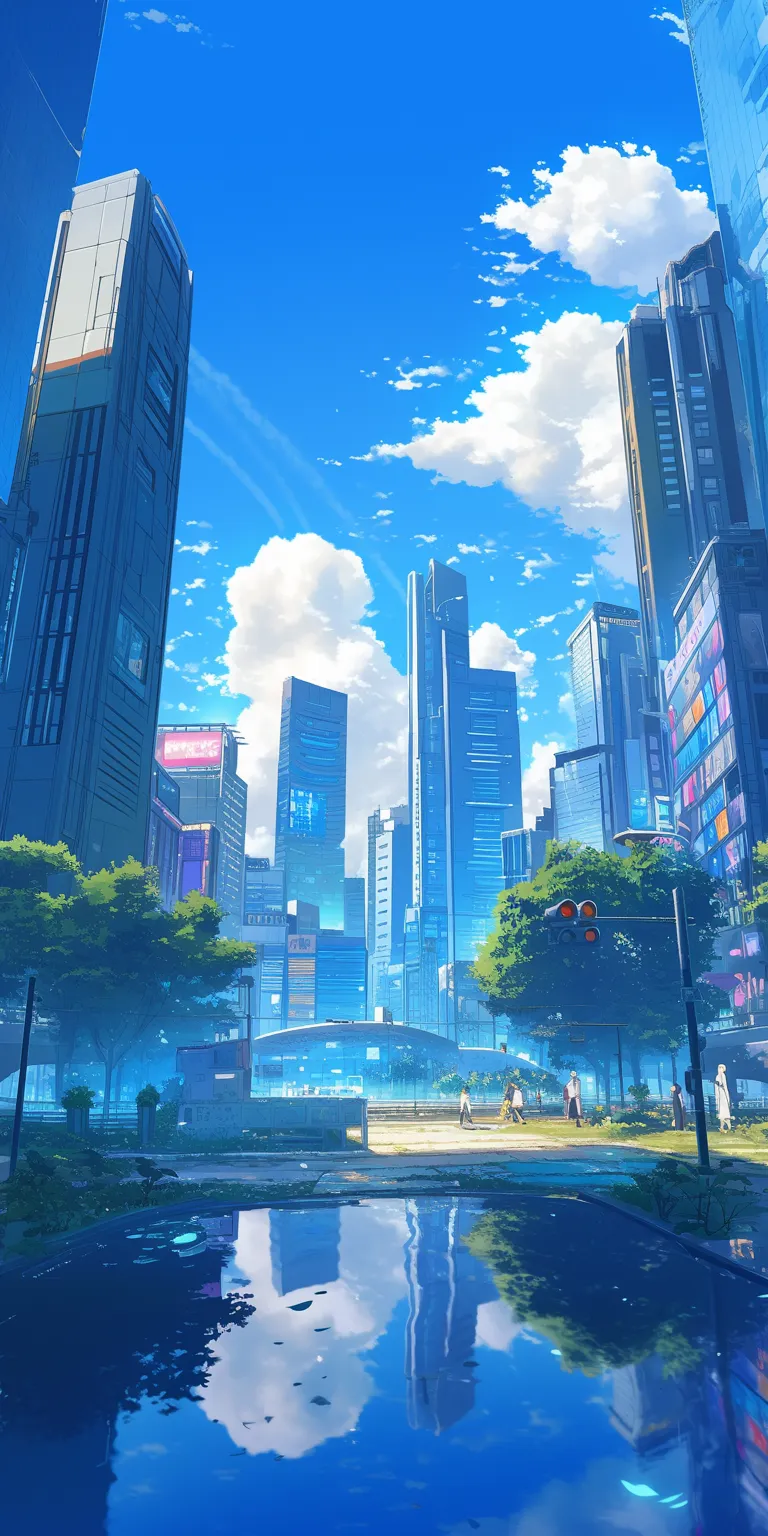 anime city background tokyo, sky, lofi, city, ghibli