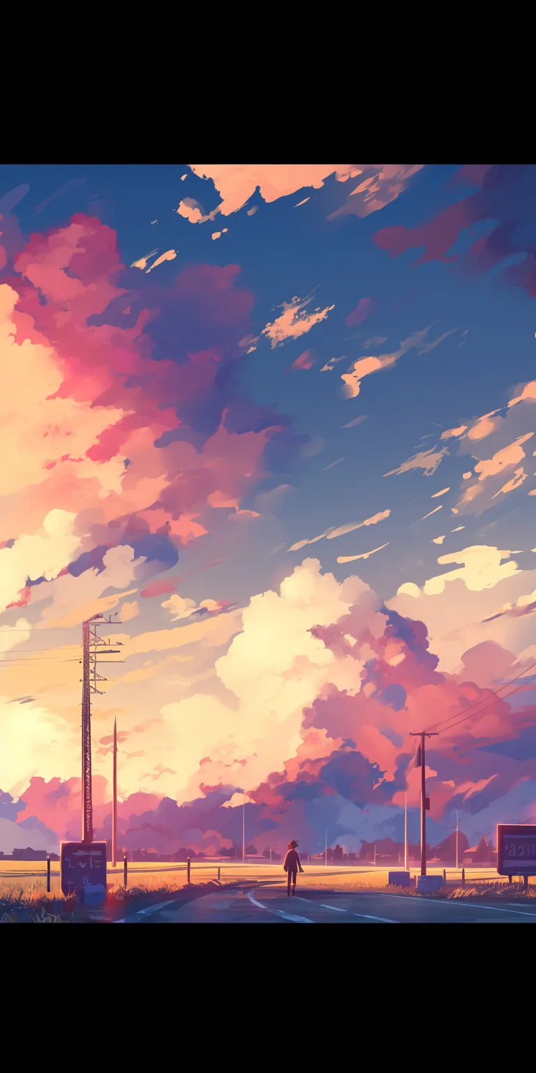 aesthetic wallpaper anime sky, 3440x1440, 2560x1440, sunset, scenery