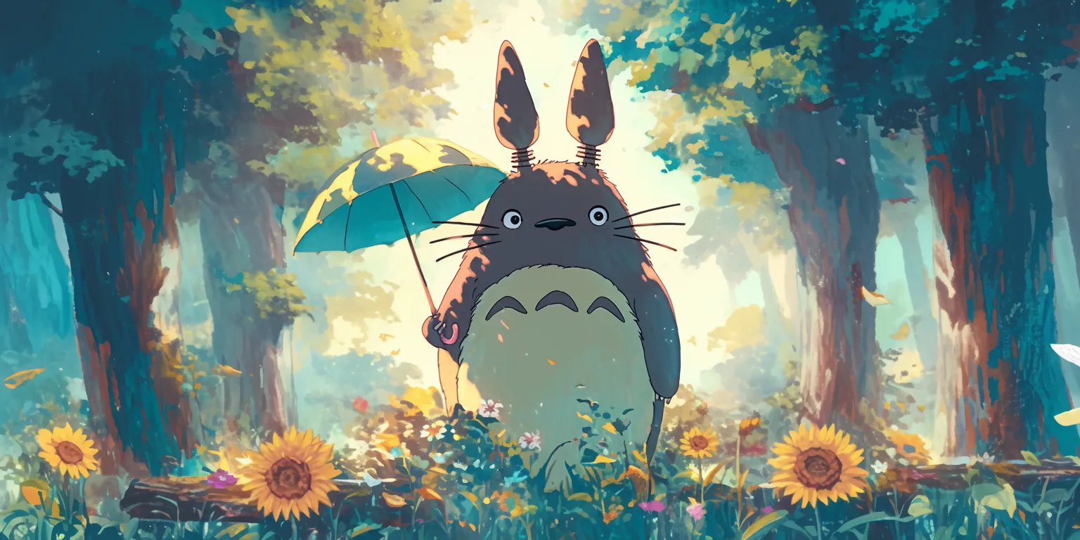 totoro iphone wallpaper totoro, ghibli, yuujinchou, bunny, cover