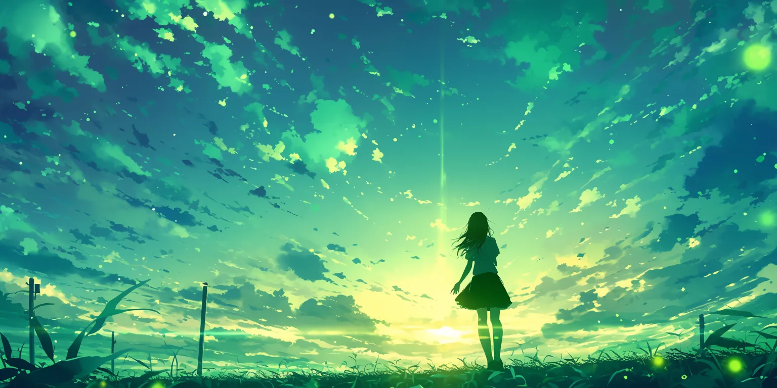 anime green wallpaper sky, 1920x1080, 2560x1440, hatsune, hyouka
