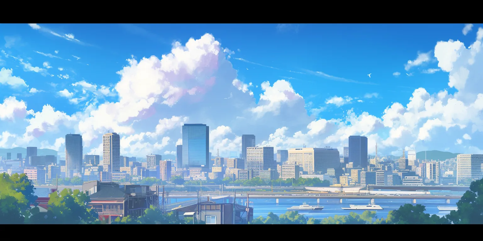 anime city background 3440x1440, scenery, city, 2560x1440, backgrounds