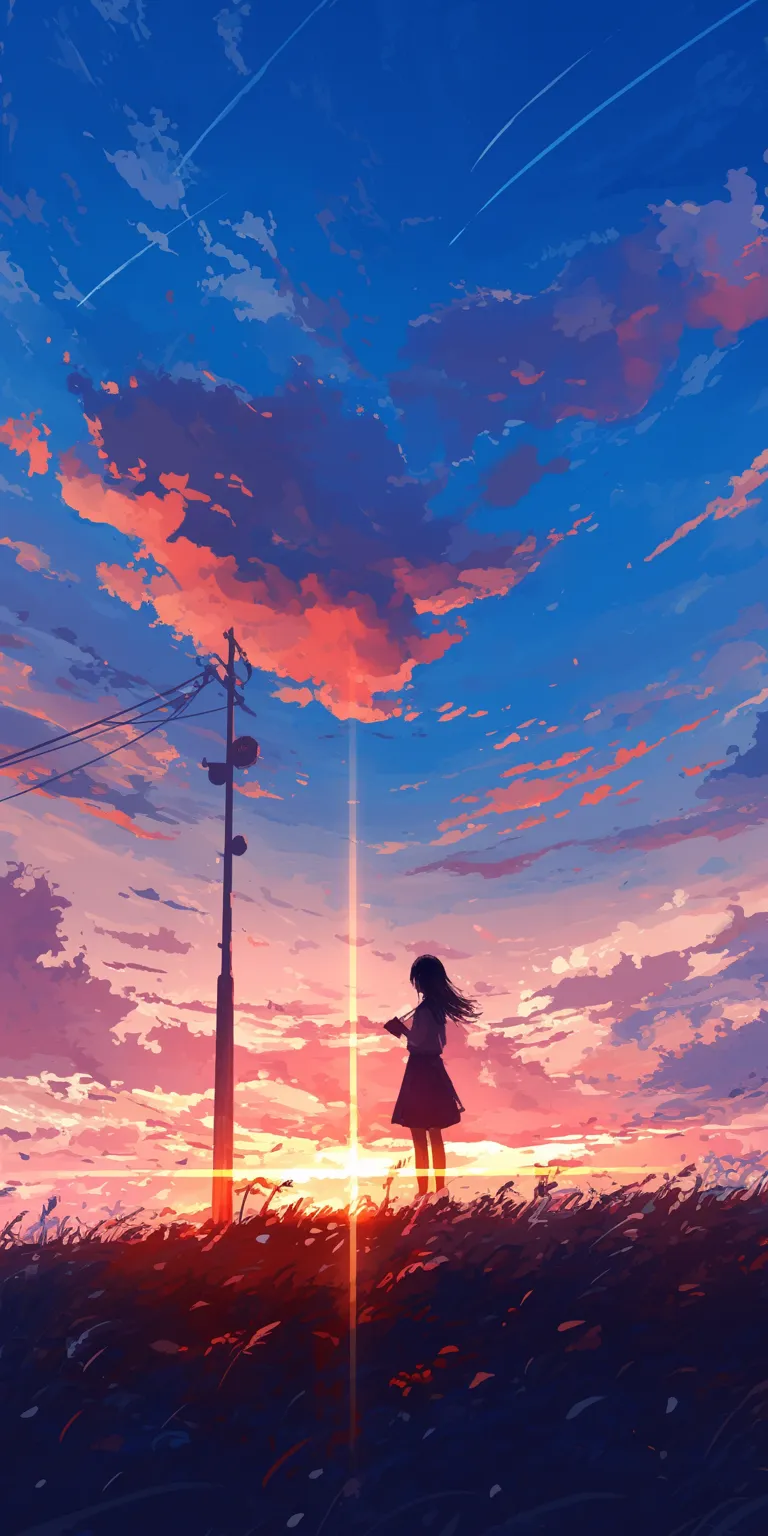 1920 x 1080 anime wallpaper flcl, sky, sunset, lockscreen, hyouka