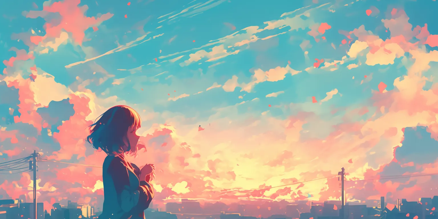 anime kawaii wallpaper 3440x1440, 2560x1440, sunset, sky, 1920x1080