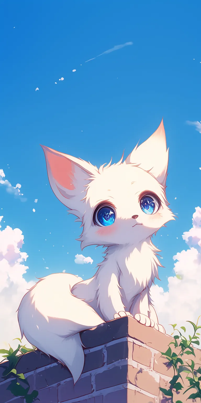 cute fox wallpaper sky, fox, pet, ciel, tenki