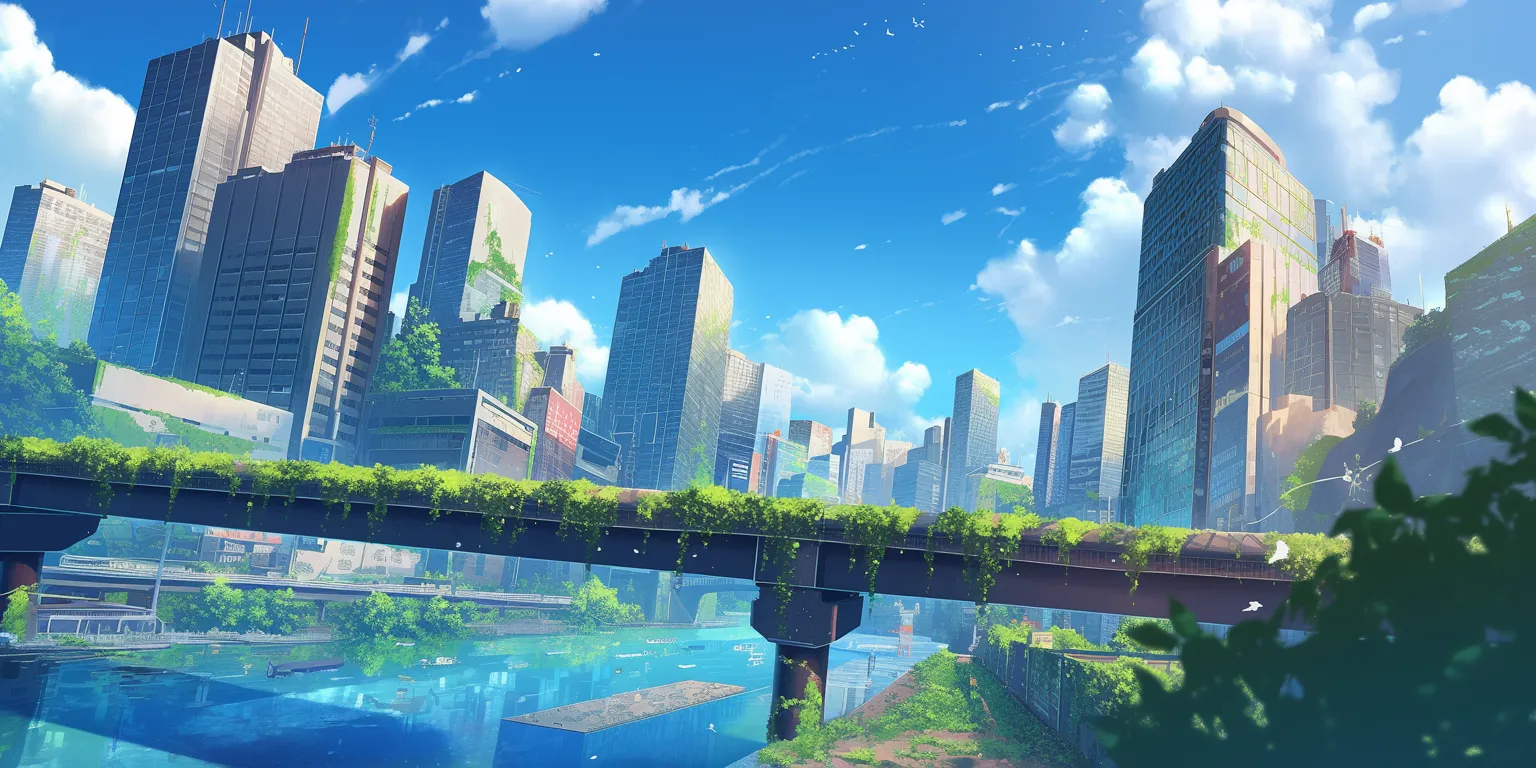 anime city wallpaper ghibli, city, backgrounds, tokyo, 3440x1440