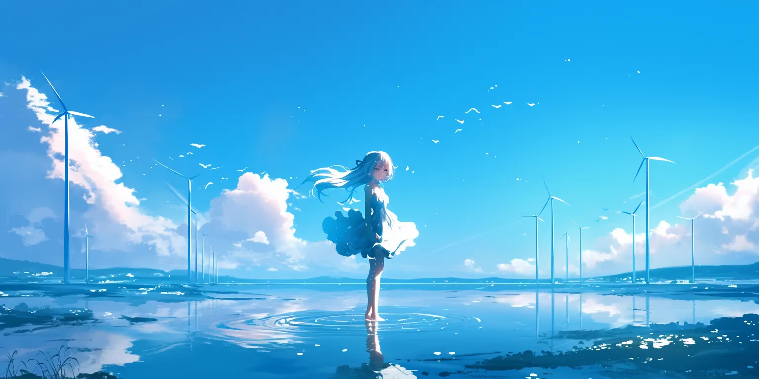 anime phone wallpaper ocean, sky, ciel, 2560x1440, 1920x1080