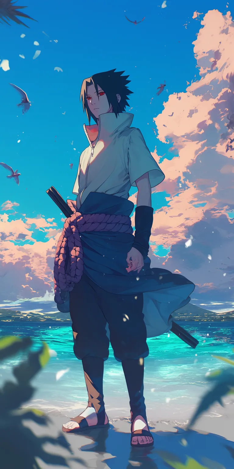 sasuke background aqua, kamisama, inuyasha, mushishi, tenki