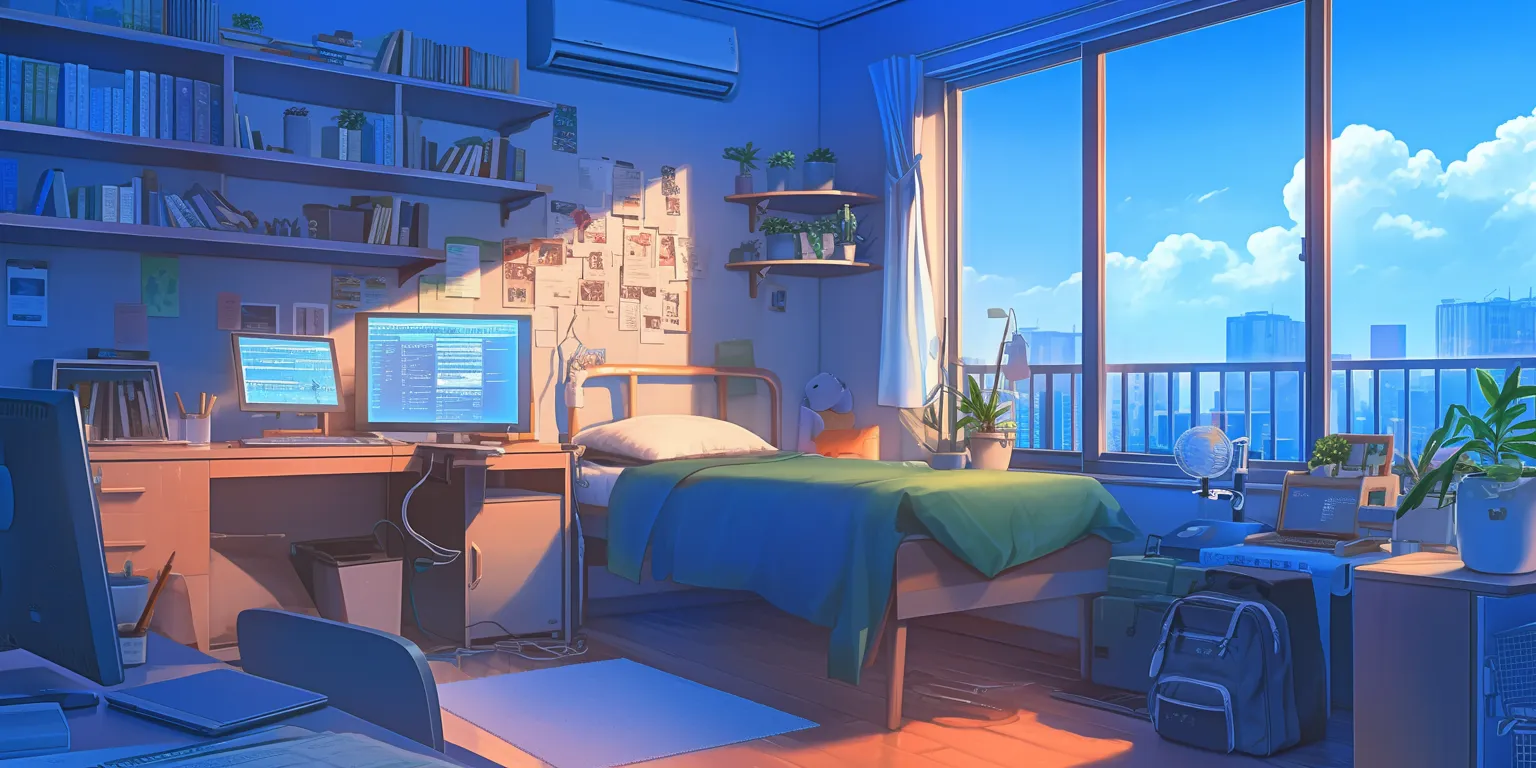 anime bed background lofi, room, bedroom, backgrounds, windows