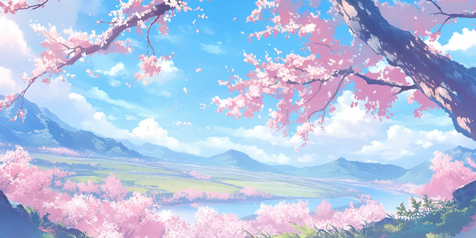 cherry blossom anime wallpaper sakura, scenery, yuru, kamisama, backgrounds