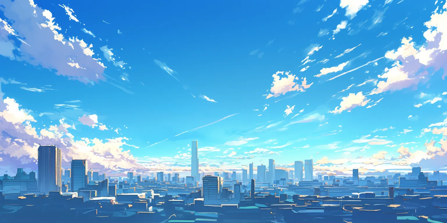 anime kawaii wallpaper 3440x1440, 2560x1440, sky, backgrounds, city