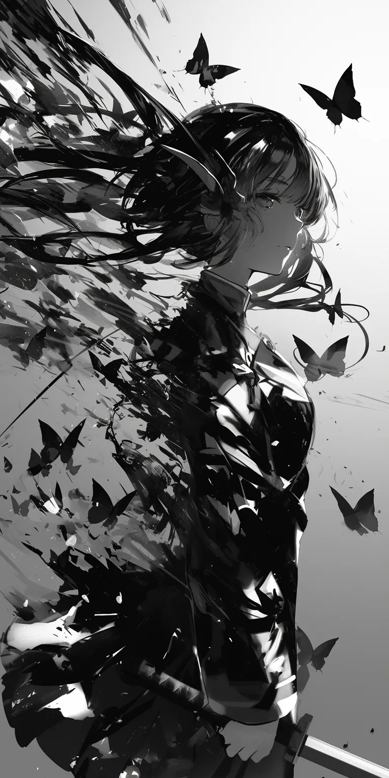anime black and white wallpaper touka, albedo, kaneki, lockscreen, broken