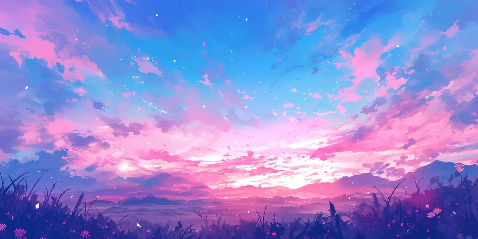 aesthetic anime background sky, 2560x1440, 1920x1080, background, sunset
