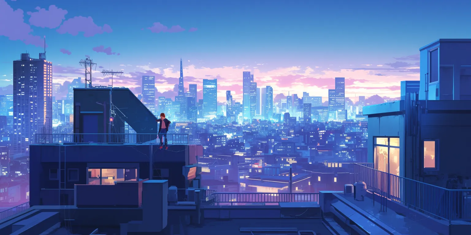 anime city background flcl, tokyo, 3440x1440, city, backgrounds