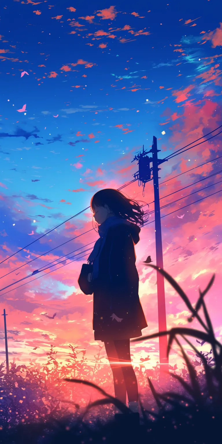 anime sad wallpaper sky, sunset, lofi, flcl, 2560x1440