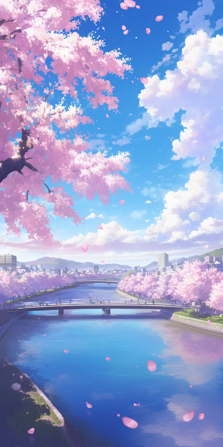 cherry blossom anime wallpaper sakura, kamisama, noragami, yato, sky