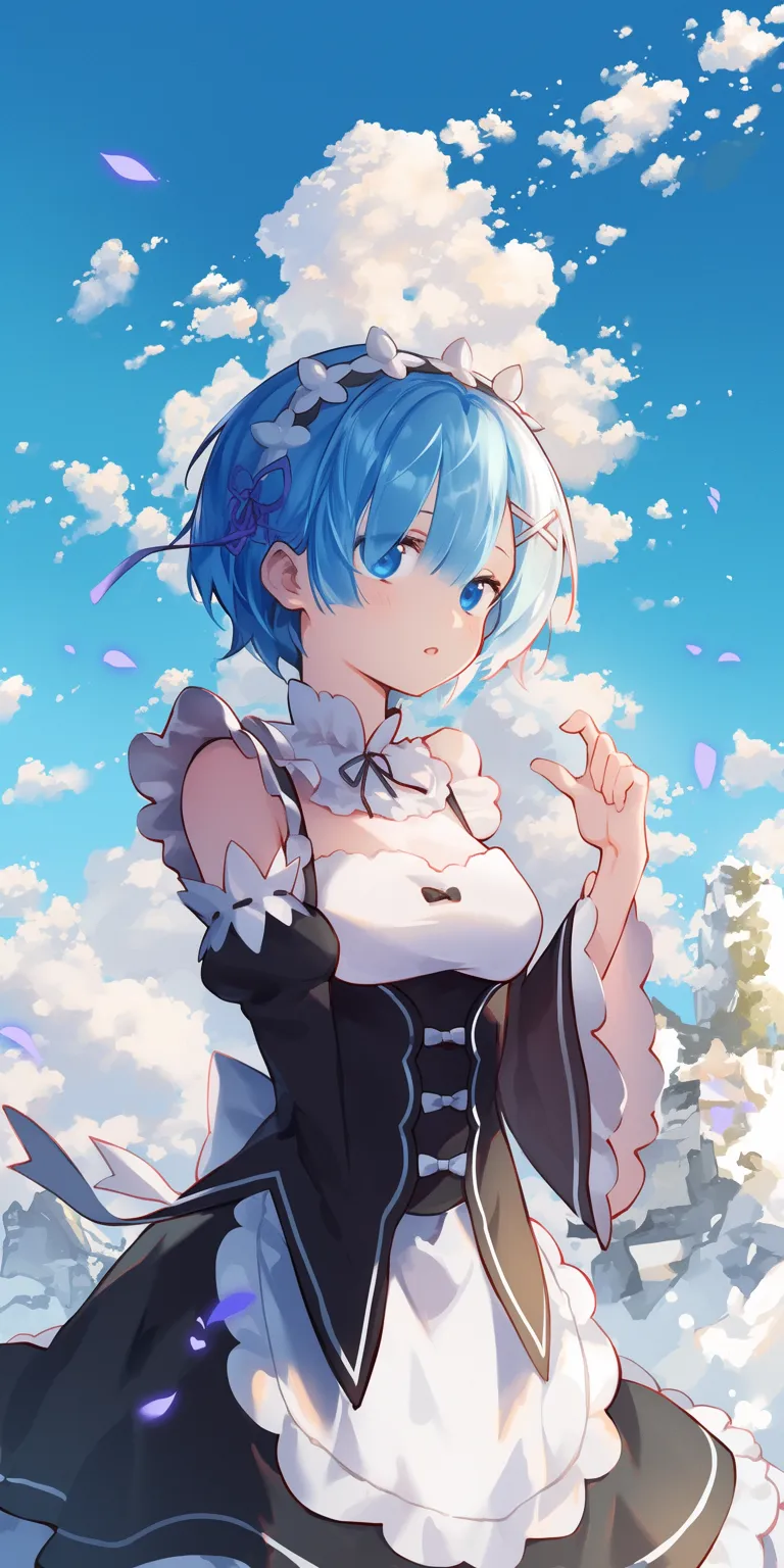 rem re zero wallpaper rem, aqua, sky, ciel, sao