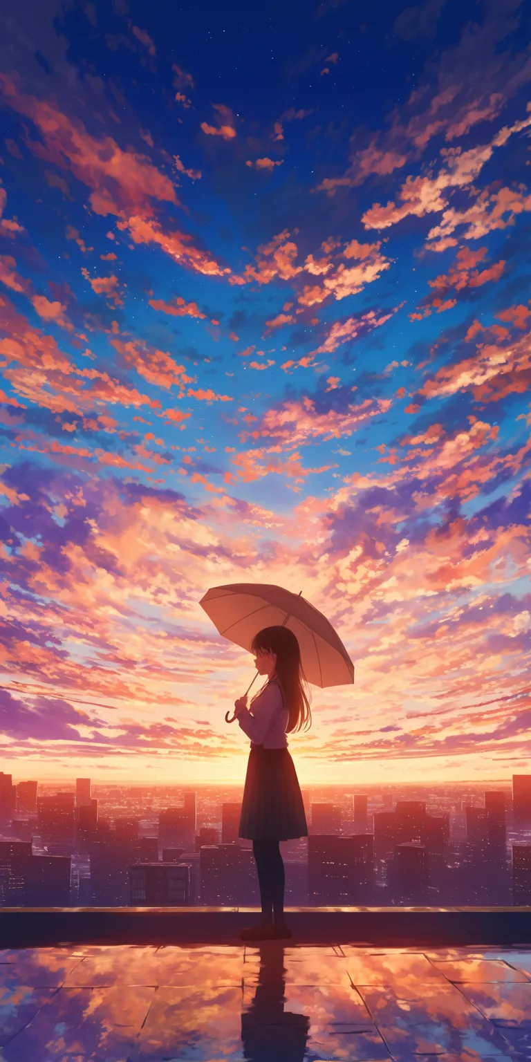 anime kawaii wallpaper sky, sunset, sun, lockscreen, movie