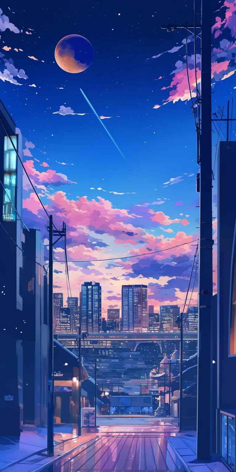 aesthetic anime background lofi, flcl, 3440x1440, city, backgrounds
