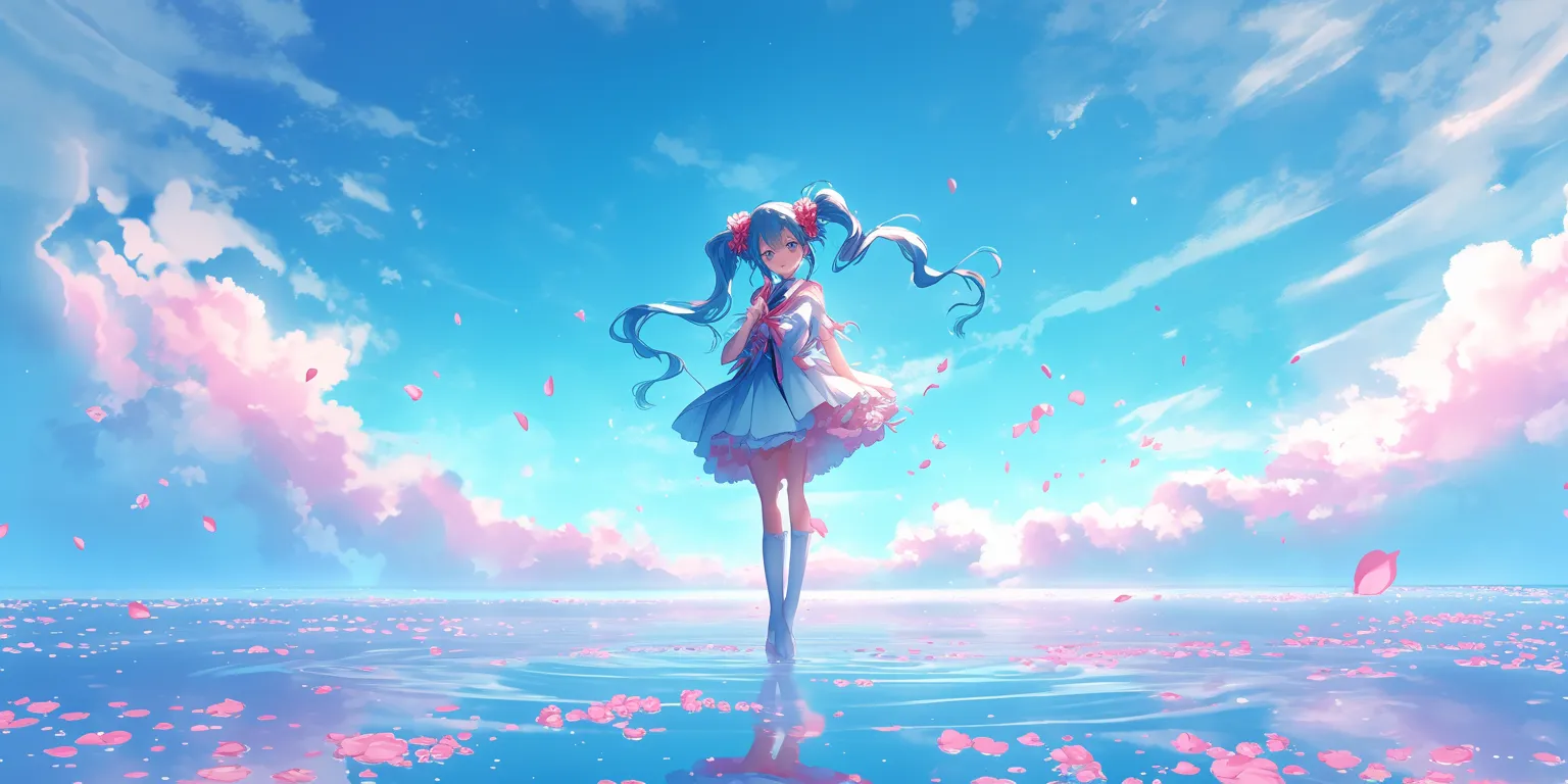 anime cute wallpaper hatsune, ocean, miku, sailor, sky